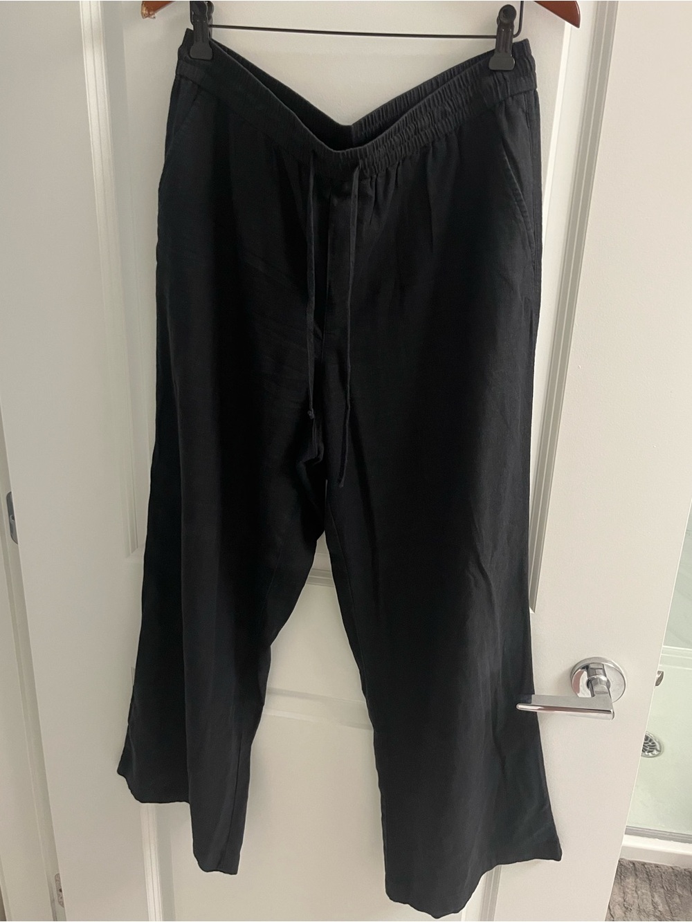Reitmans Wide-Leg Linen-Blend Pants – Black – Size 12